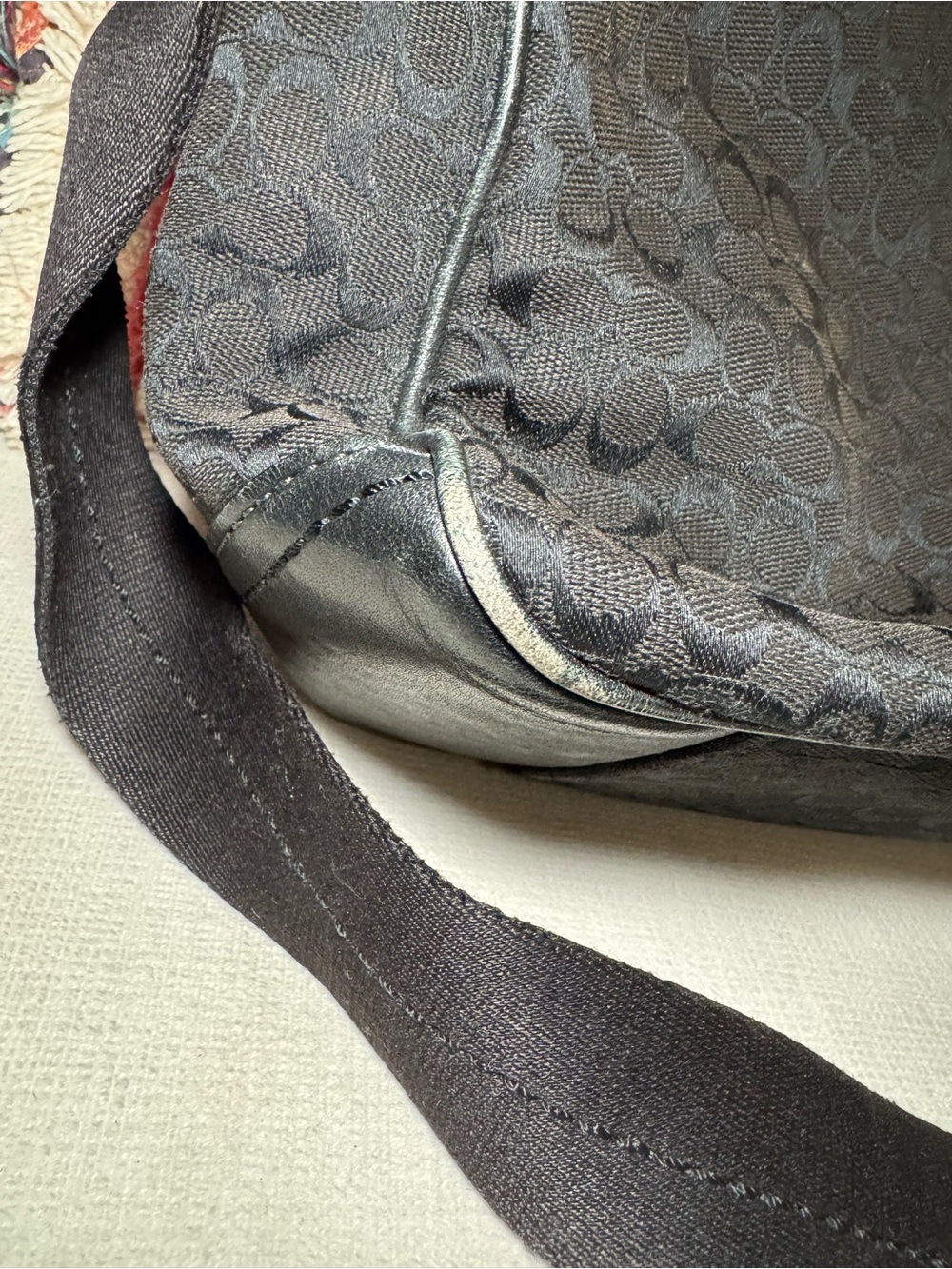 Coach Black Monogram Canvas Messenger Bag - Picture 3 of 10